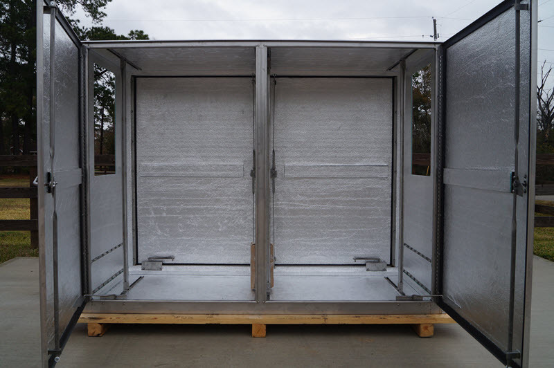 Large walk-in stainless steel electrical enclosure made custom by Bison Profab